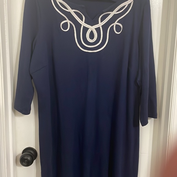 Talbots Dress - navy with white detail on collar - Picture 4 of 8